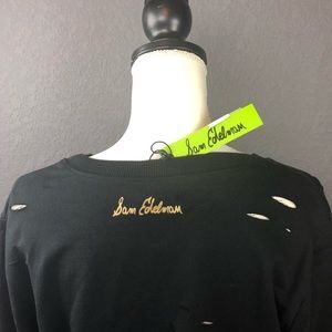 Sam Edelman Black Cropped Sweatshirt